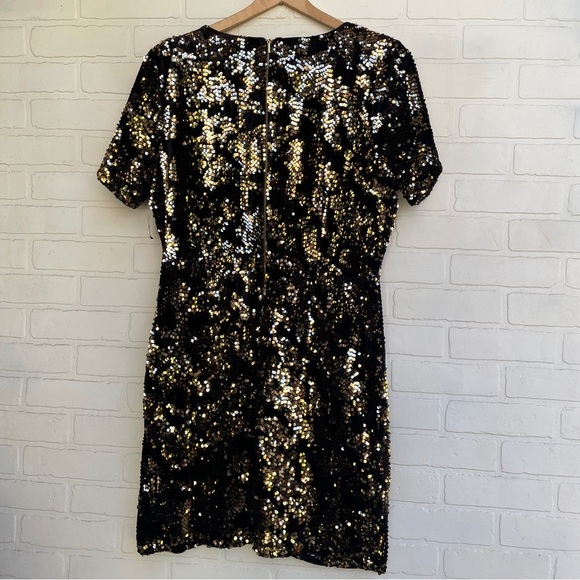 I.N.C International Concepts Black and Gold Sequin Velvet Dress NEW - Picture 7 of 7